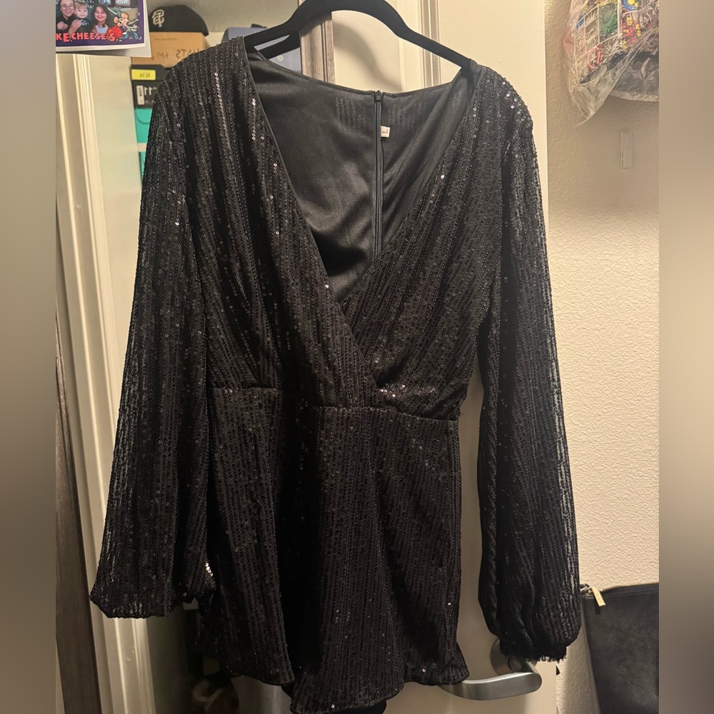 Black sequin jumpsuit